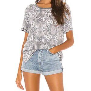 We The Free Vintage Faded Snake Graphic Print Hi-lo Tee Shirt Gray Sz XS